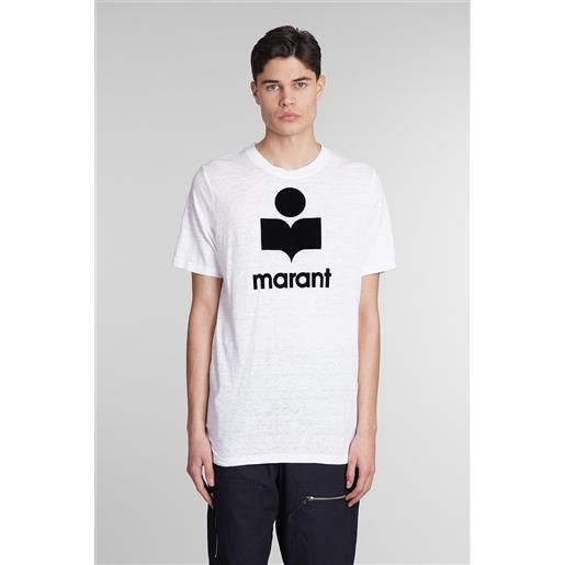 Marant t-shirt karman in lino bianco