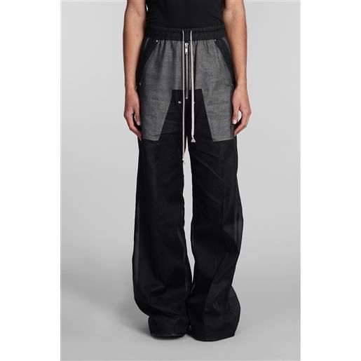 Rick Owens pantalone wide bela pants in cotone nero
