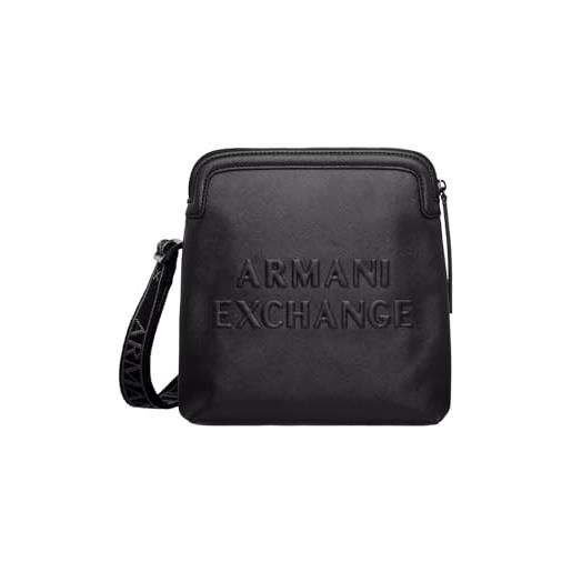 Armani Exchange panarea, logo big embossed, piatto uomo, nero, einheitsgröße