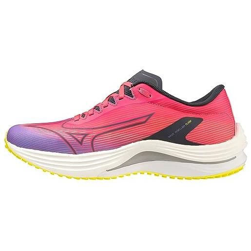 Mizuno wave rebellion flash (w), scarpe da running donna, high vis pink ombre blue purple punch, 43 eu