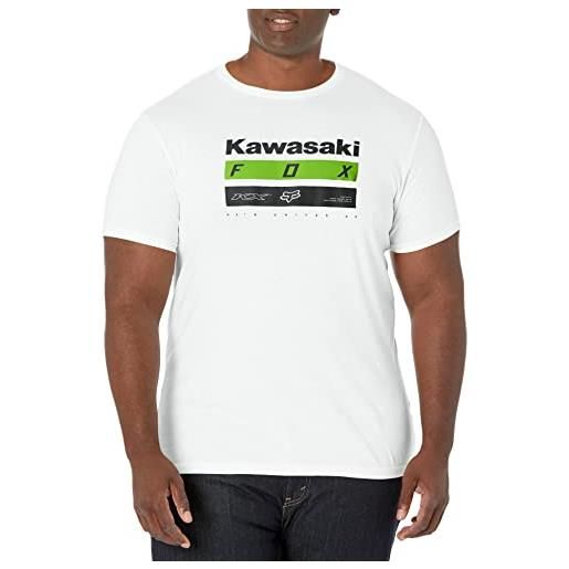 Fox Racing maglietta premium kawasaki stripes t-shirt, bianco ottico, l uomo