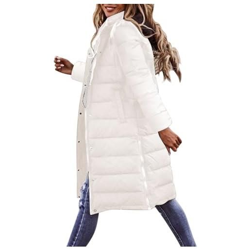 Generico parka caldo da donna - cappotto di pelliccia sintetica spessa - giacca a vento invernale - piumino lungo foderato giubbino donna giacche