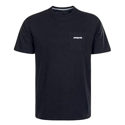 Patagonia m's p-6 logo pocket responsibili-tee maglietta, nero, s uomo
