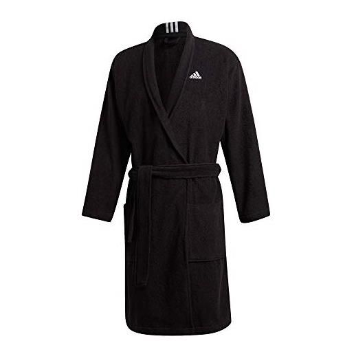 adidas cotton bathrobe vestaglia, black, s unisex