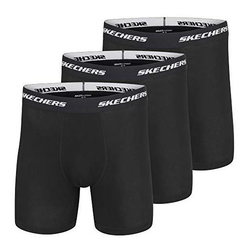 Skechers men's 3-pack boxer briefs, black, xl