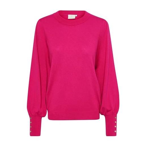 KAFFE pullover da donna regular fit crew neck long sleeves rib edges hip length, virtual pink