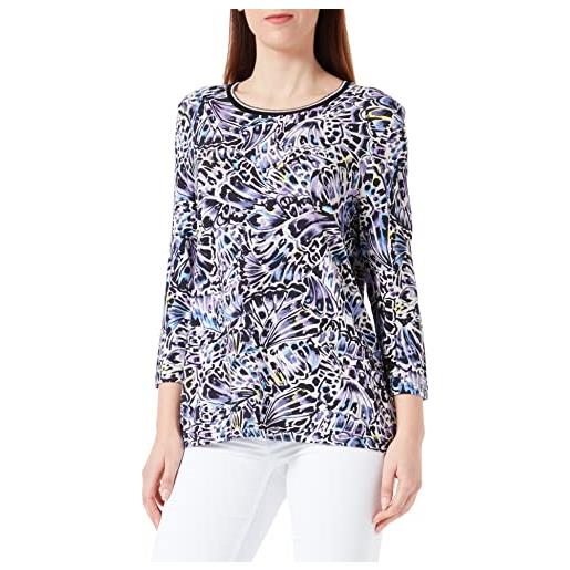 Gerry Weber 170209-35040 t-shirt, ecru/bianco/blu stampa, 46 donna