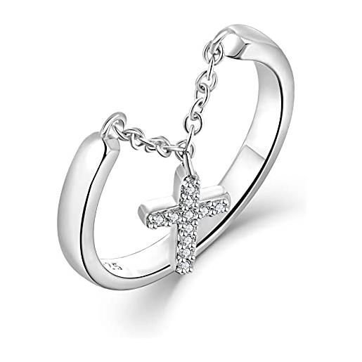 Starchenie anello croce ladies 925 sterling silver fidanzamento matrimonio solitario anello di promessa 3a cubic zirconia con regalo da donna placcato platino