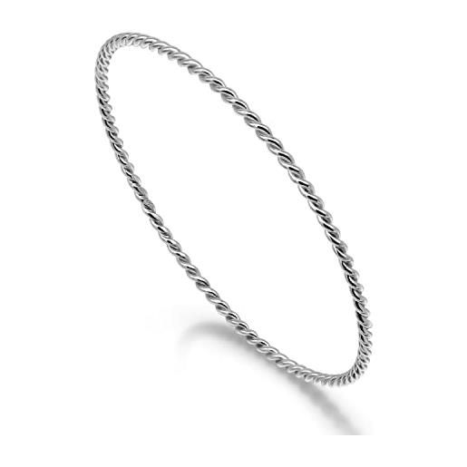 Dankadi moda 925 argento sterling twist bracciale donna diy impilabile 1/2/3 innumerevoli set bangle 2mm di spessore diametro 60mm -65mmm -68mm gioielli, diamètre 60mm