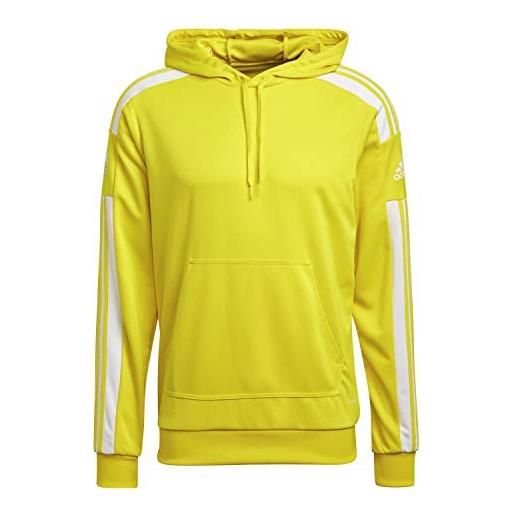 adidas squadra 21 hoodie, felpa sportiva con cappuccio uomo, team yellow/white, xl
