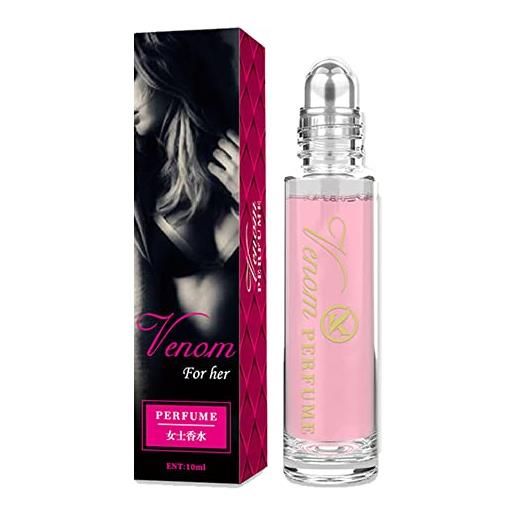 LONGTO venomflavor™ pheromone scent, venom flavor pheromone perfume, venom flavor pheromone scent, enhanced scents - the original scent, roll on pheromone perfume for women, long lasting (1bottle pink)