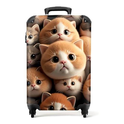 NoBoringSuitcases.com® bagaglio a mano valigie luggage bambini si inserisce trolley bagagli a mano 55x40x20 - motivo di gatti - 55x35x20cm