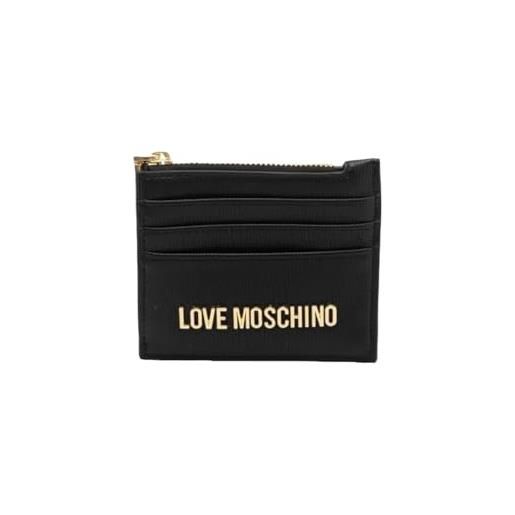 Love Moschino portafoglio con zip da donna marchio, modello jc5704pp1hld0, realizzato in pelle sintetica. Nero