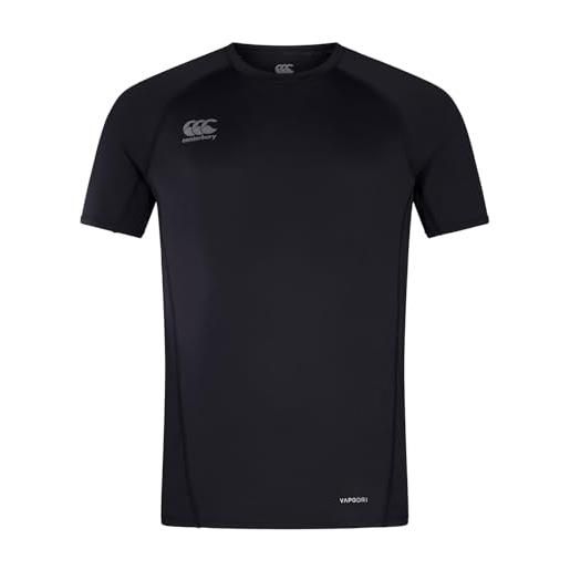 Canterbury small logo superlight t-shirt per uomo, nero/gunmetal grey, 4xl
