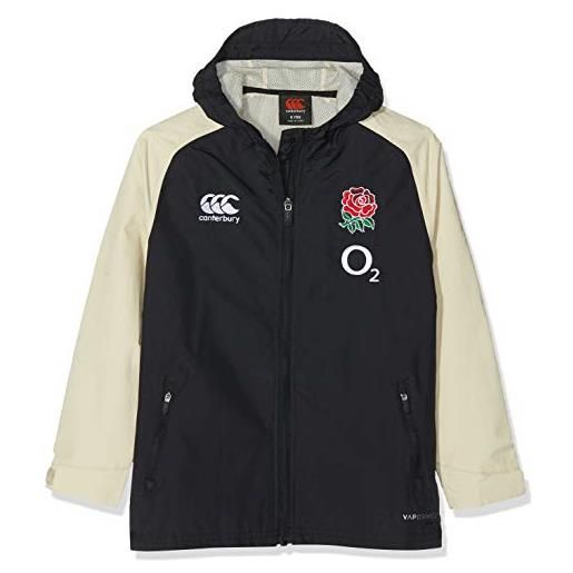 Canterbury official england 18/19 vaposhield water repellent full zip, giacca rugby bambino, antracite, taglia 12