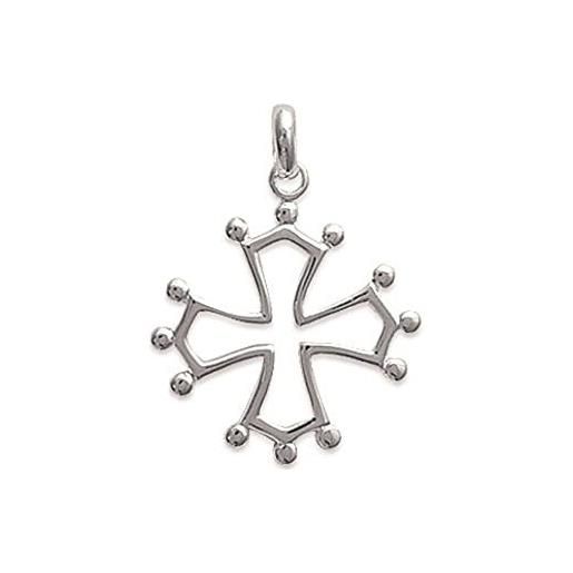Tata Gisèle ciondolo in argento 925/000, croce occitana, religione, gioiello unisex