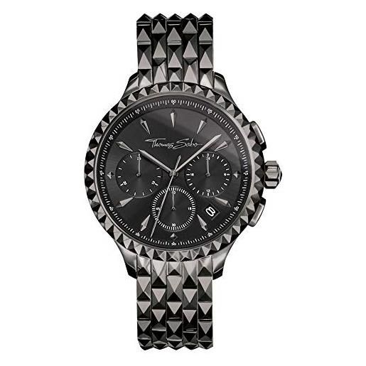 Thomas Sabo orologio cronografo quarzo donna con cinturino in acciaio inox wa0348-202-203-38 mm