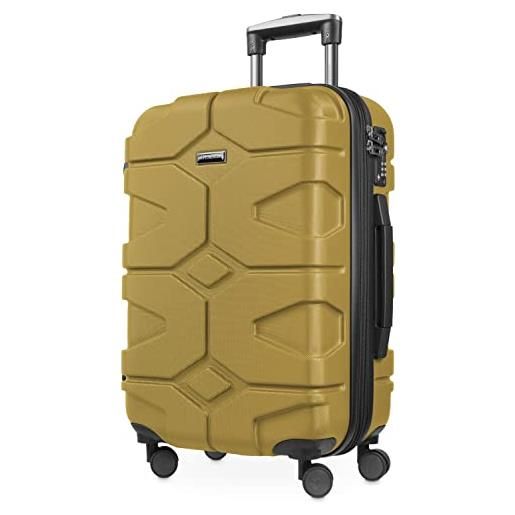 Hauptstadtkoffer - x-kölln - bagaglio a mano, valigia rigida, trolley espandibile, 4 ruote, tsa, 55 cm, 43-50 litri, oro d'autunno
