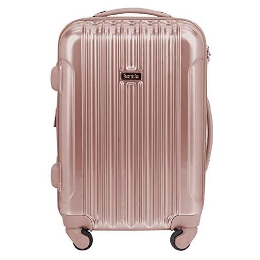 Kensie 20 alma bagaglio a mano tsa-lock spinner bagaglio, oro rosa, carry-on 20-inch, alma hardside spinner bagaglio