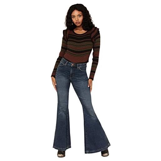 Wrangler retro verde jeans flare in jana, jana, 28w x 34l
