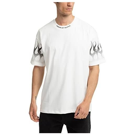 Vision of Super flames t-shirt uomo off white l
