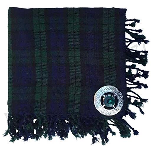 House of Highland 77 spilla da uomo kilt fly plaid con pietra in diversi colori scozzesi orologio nero. Taglia unica