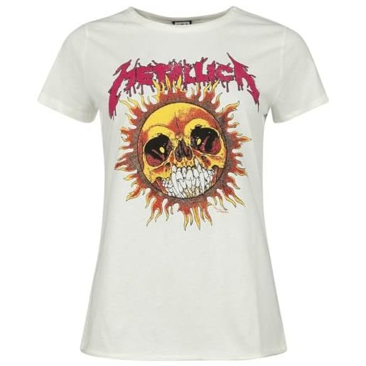 Metallica amplified collection - neon sun donna t-shirt panna m 100% cotone regular