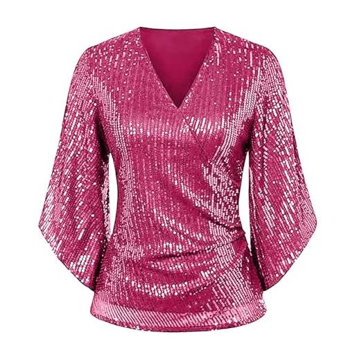 Keerlonno camicia paillettes donna glitter elegante cardigan brillantinata paillettes giubbotto bomber con tasche top di manica lunga feste capispalla felpa da 2024 top jacket blazer paillettes donna