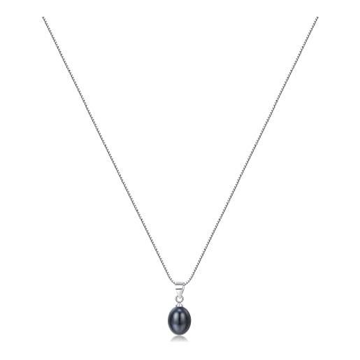 SWINILAYA collana di perle collana da donna pendente s925 argento sterling perle d'acqua dolce perle coltivate gioielli 45cm lunghezza catena regalo di san valentino