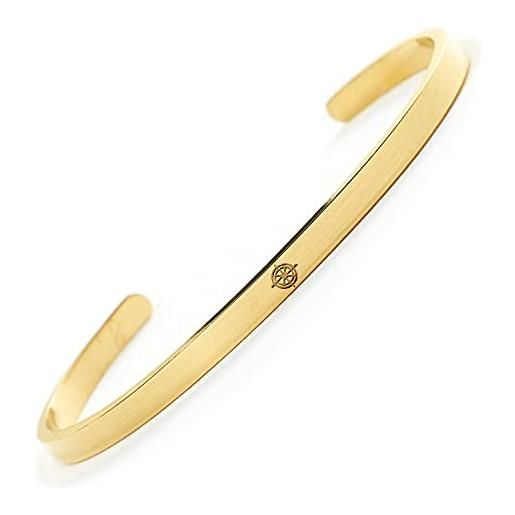 BERGERLIN braccialetto con bussola - bracciale bussola in acciaio inossidabile in oro symbols