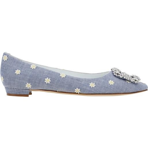 Manolo Blahnik ballerine pea chambray