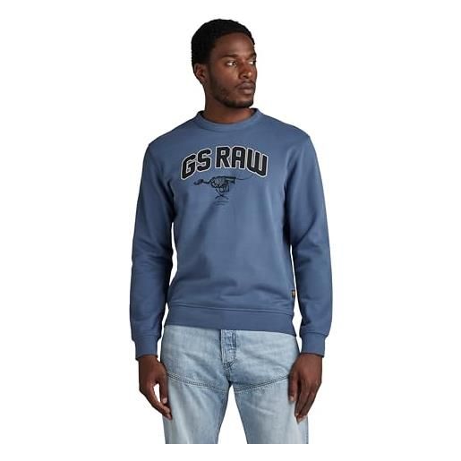G-STAR RAW skeleton dog graphic sweater donna, blu (vintage indigo d24413-d562-g278), s