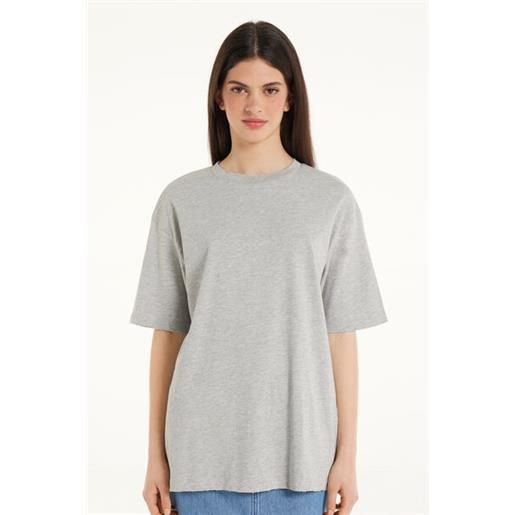 Tezenis t-shirt in cotone a girocollo con strappi donna grigio