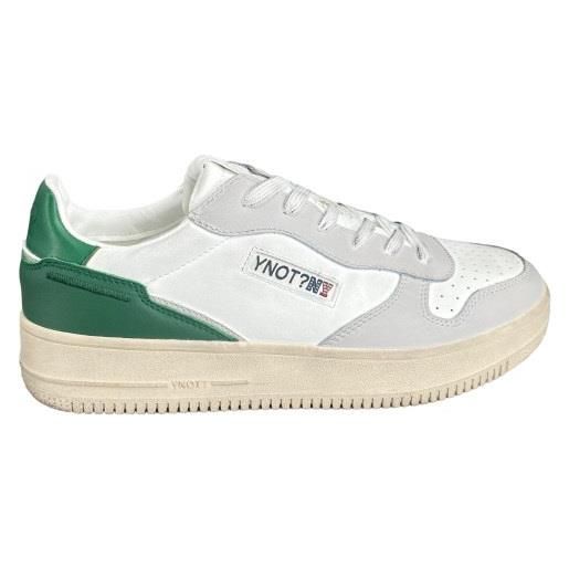 Y not scarpe moda uomo new york bianco-verdi