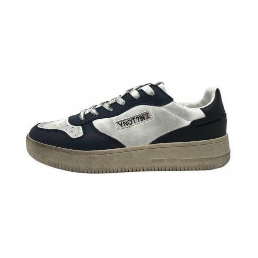 Y not scarpe moda uomo new york bianco-blu navy