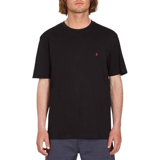 Volcom - t-shirt leggera in cotone biologico - stone blanks bsc sst black per uomo in cotone - taglia s, m, l, xl, xxl - nero