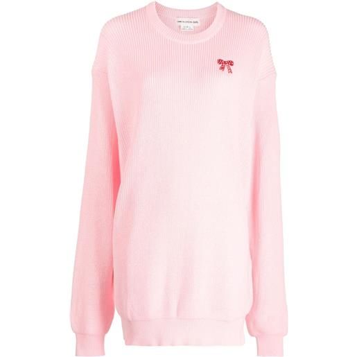 Comme Des Garçons Girl maglione girocollo con ricamo - rosa