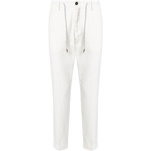 Eleventy pantaloni con vita elasticizzata - bianco