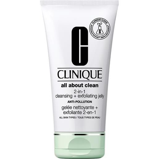 CLINIQUE all about clean 2-in-1 cleansing+exfoliating jelly maschera 150 ml