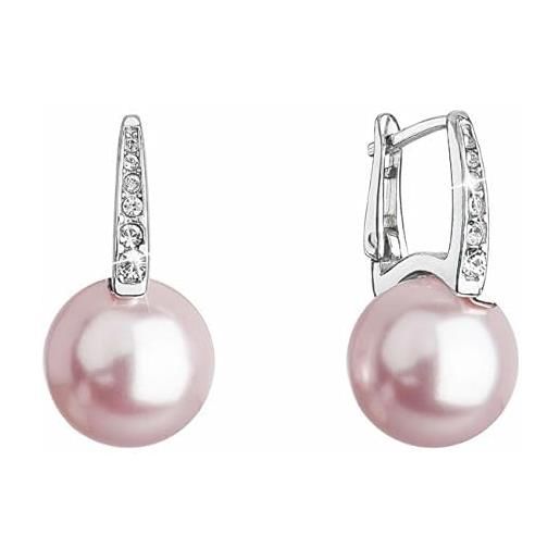 Evolution Group orecchini romantic silver earrings with light pink synthetic pearl 31301.3 seg0620 marca, estándar, metalli non preziosi, nessuna pietra preziosa