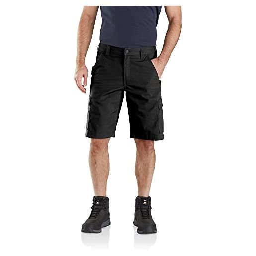 Carhartt rugged flex relaxed fit ripstop cargo work short pantaloncini utili da lavoro, black, 34w uomo