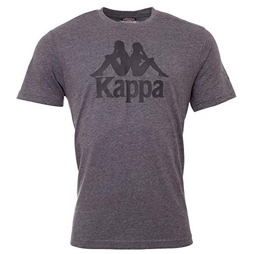 Kappa caspar - maglietta unisex, unisex, 303910, grigio scuro mélange, m