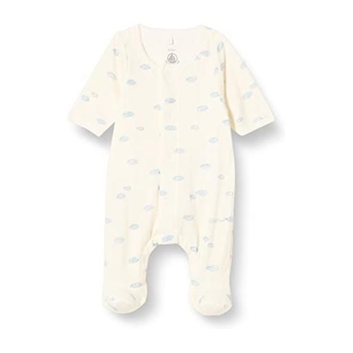 Petit Bateau a06j9, body unisex - bimbi 0-24, bianco marshmallow/multicolore, 6 mesi