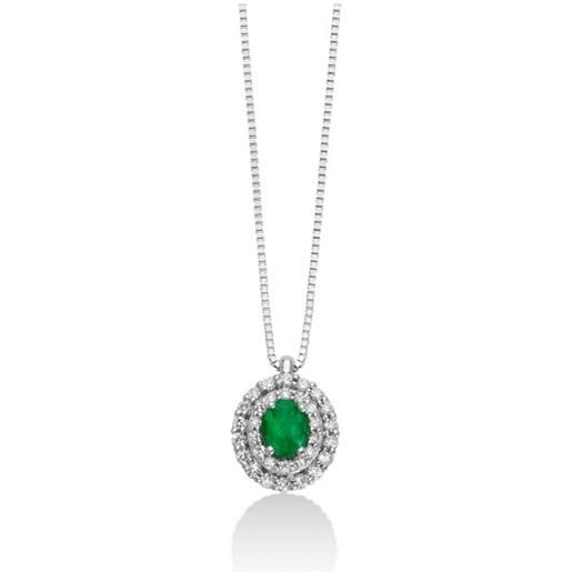 MILUNA Gioielli collana miluna smeraldo e brillanti cld4331