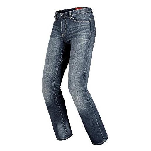 SPIDI, j tracker short, colore blue dark used, taglia 38, pantaloni moto uomo con protezioni, vestibilità slim, jeans moto pratici ed elasticizzati