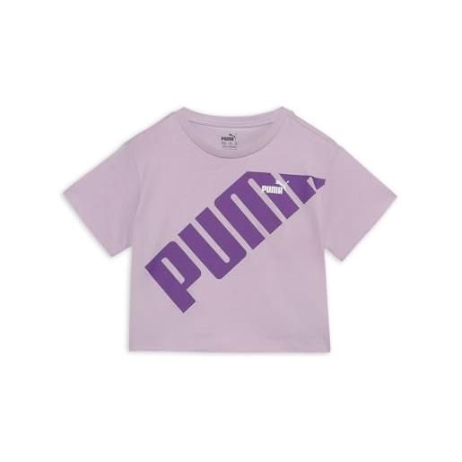 PUMA power short length tee g, maglietta unisex-adulto, nebbia d'uva, 140