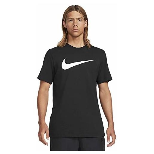 Nike m nsw tee icon swoosh t-shirt, black/(white), xs uomo