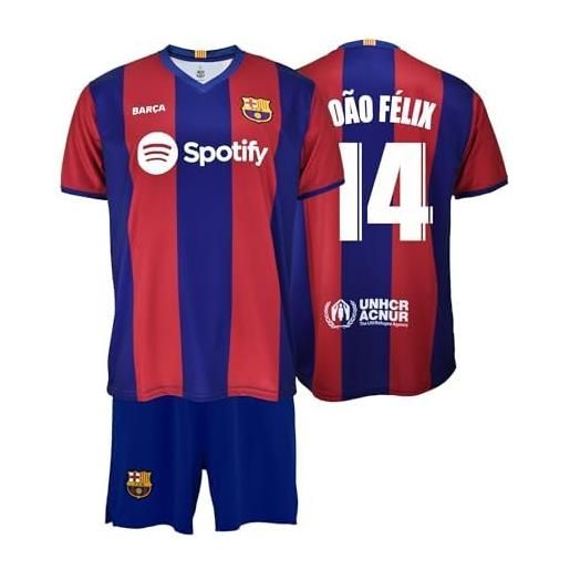 FC Barcelona set t-shirt e pantaloni bambino 1 ° eq 2023-24 replica licenza - dorsal 14 joao felix taglia bambino 10 anni, barcellona, 10 anni