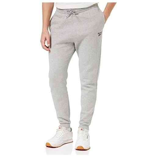 Reebok identity fleece, pantaloni della tuta uomo, grigio, xs