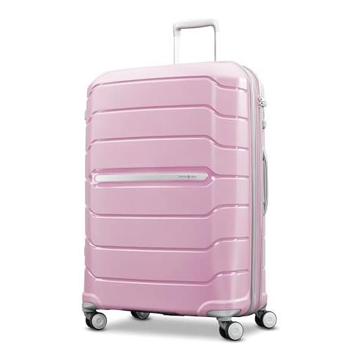 Samsonite freeform hardside espandibile con ruote a doppio filatore, rosa, checked-large 28-inch, freeform hardside espandibile con ruote a doppio filatore